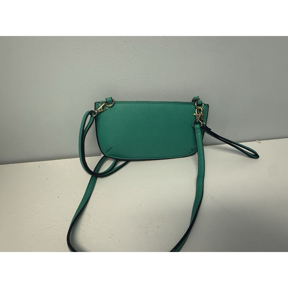 Joy Susan Mini Crossbody Wristlet Clutch Pebbled Green Vegan Leather - Picture 3 of 8